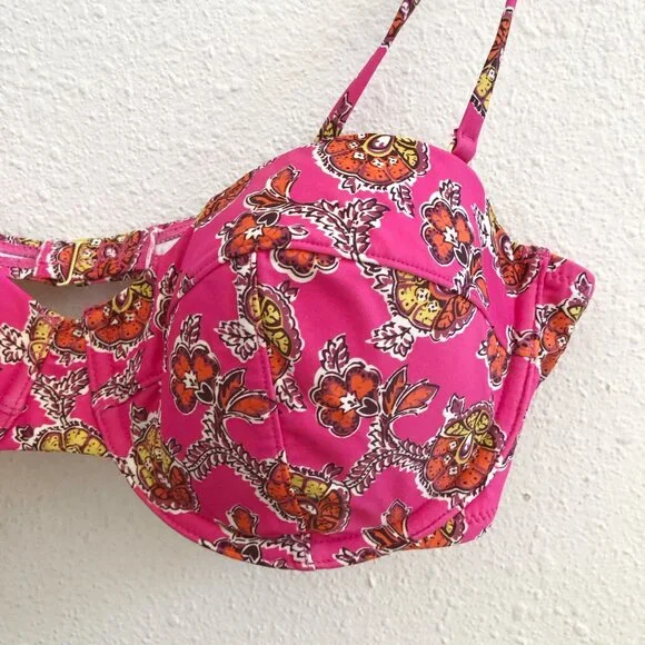 J. CREW High Rise Full Coverage Bikini Set In Ratti‎ Pink Size 38C/L - Picture 4 of 14